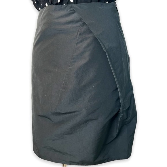 Marni Black Foldover Asymmetric Black Mini Skirt Size 38 - Picture 2 of 8